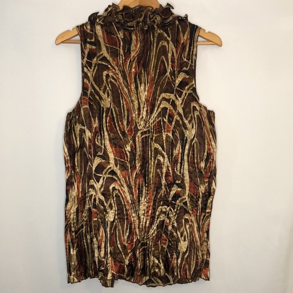 CATO WOMAN Satin Sleeveless Multi Color Brown Top Size 18/20W - Picture 8 of 14